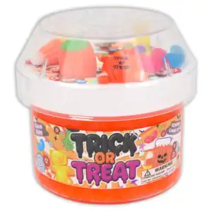Halloween-themed scented slime with colorful toys