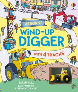 Usborne Wind-Up Digger children's book cover illustration.