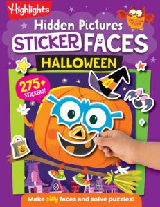 Highlights Halloween sticker book with pumpkin face