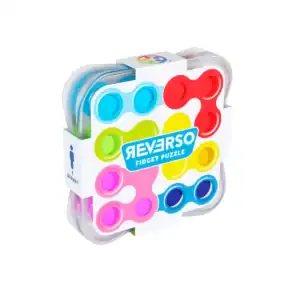 Colorful Reverso fidget puzzle toy in packaging.