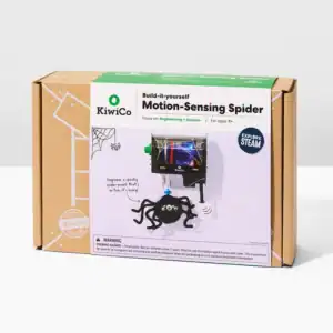 KiwiCo motion-sensing spider kit for kids' STEM learning.