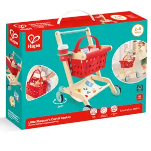 Children's toy shopping cart and basket