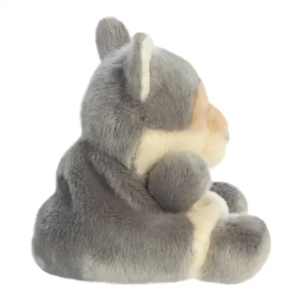 Gray plush koala bear sitting sideways