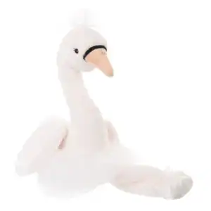 Plush swan toy in a tutu, sitting pose.