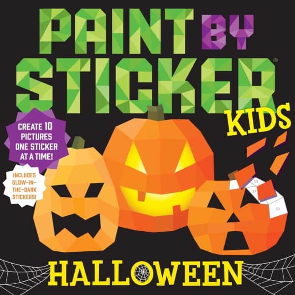 Halloween sticker book with jack-o'-lanterns for kids.