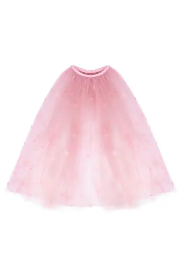 Pink chiffon dress with star patterns