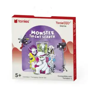 Monster Talent Search game box, colorful monsters illustration.