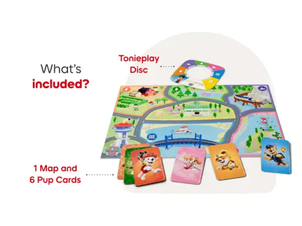 Tonieplay disc, map, and pup cards included.