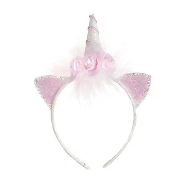 Pink unicorn headband with glittery ears