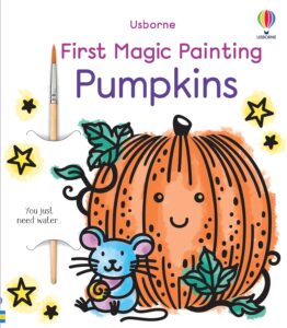 Magic painting book cover with pumpkin and mouse.