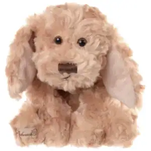 Fluffy plush dog stuffed toy with floppy ears
