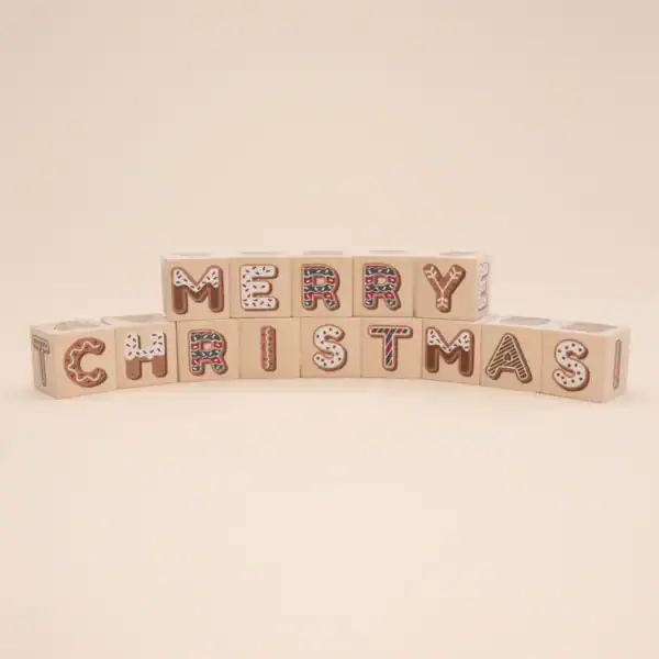 Holiday blocks spell Merry Christmas