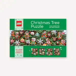 LEGO Christmas Tree Puzzle with four connecting sets.
