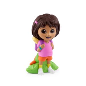 Cartoon explorer girl with backpack figurine