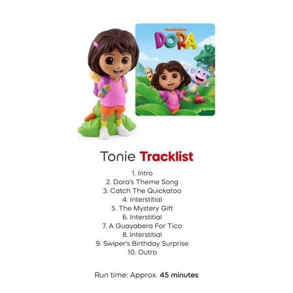 Dora Tonie figurine and CD tracklist
