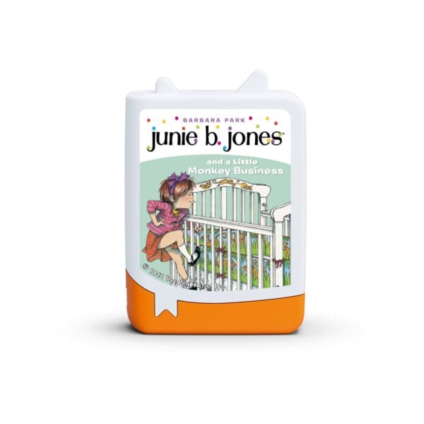 Junie B. Jones book cover: girl near crib.