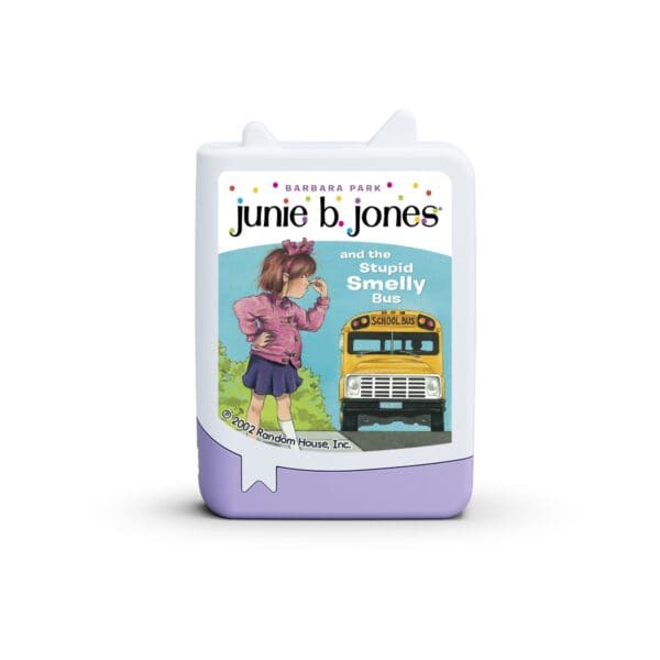 Junie B. Jones book cover with school bus illustration.