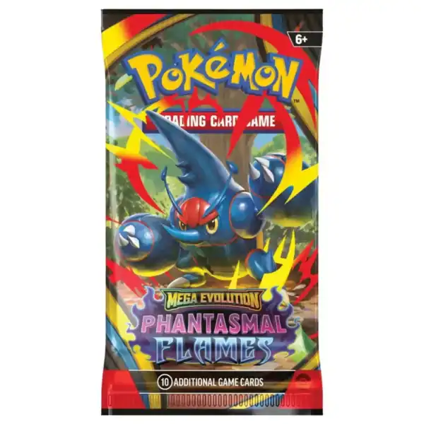 Pokémon Mega Evolution Phantasmal Flames card pack.