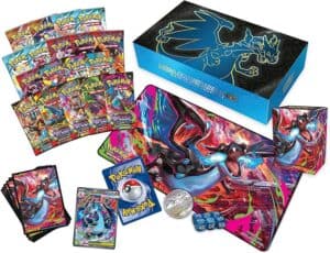 Mega Charizard X Pokémon trading card game set.