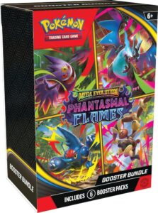 Pokémon Mega Evolution Phantasmal Flames booster packs box.
