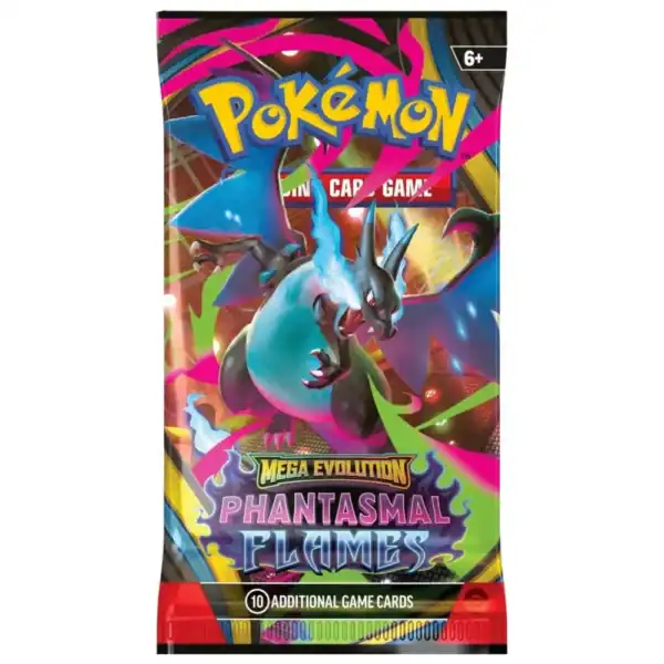 Pokémon Mega Evolution Phantasmal Flames card pack.