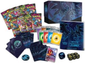 Pokemon card game set with guide and accessories