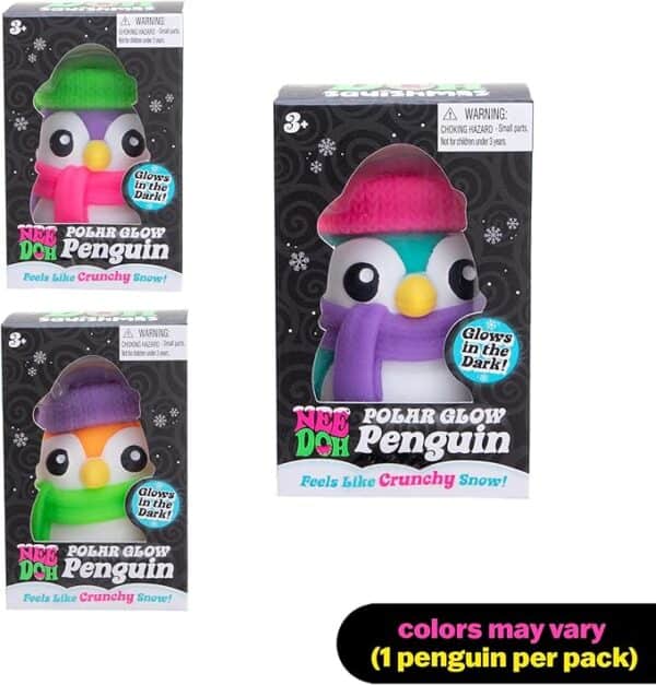 Nee Doh Polar Glow Penguin toy in box