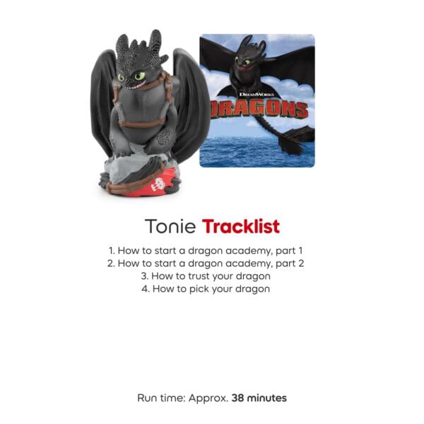 Dragon training toy with tracklist and runtime.