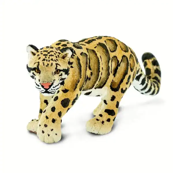 Tiger figurine on white background.