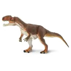 Ceratosaurus dinosaur figure with open mouth.