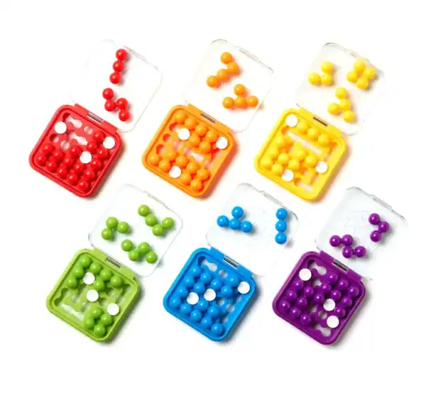 Colorful travel brain teaser puzzles in cases.