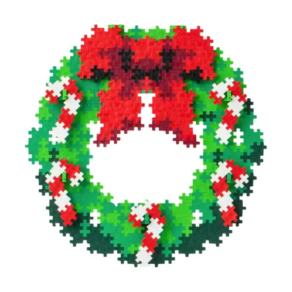 Christmas wreath with candies and bow puzzle