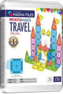 Magna-Tiles travel set with colorful magnetic pieces.