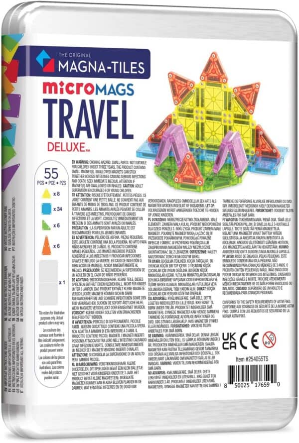 Magna-Tiles Micromags Travel Deluxe 55-piece building set