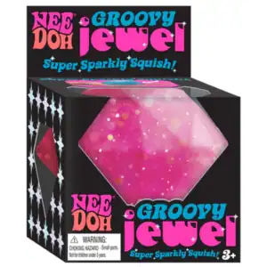 Nee Doh Groovy Jewel squishy pink toy in box.
