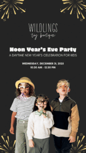 Kids celebrating Noon Year's Eve party event