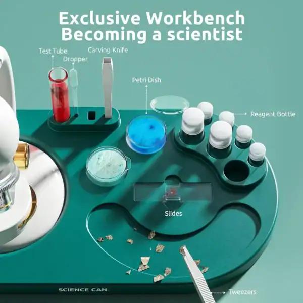 Science lab kit with tools and accessories.