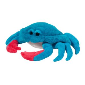 Blue and red crab plush toy