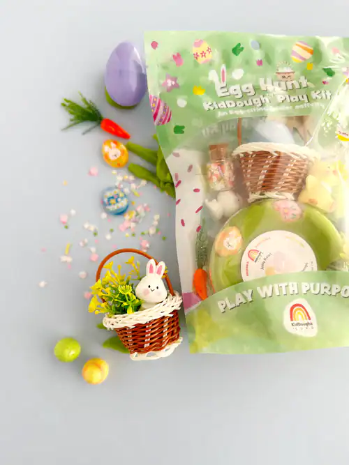 Egg hunt play kit with bunny basket.