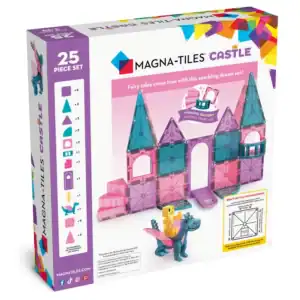Magna-Tiles Castle toy set box with 25 pieces.