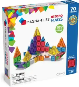Magna-Tiles Micro Mags building toy set, 70 pieces.
