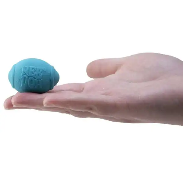 Hand holding blue stress ball