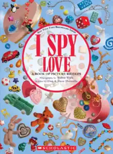 I Spy Love book cover with toys and trinkets.