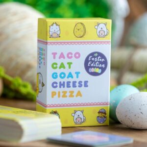 Easter Edition card game box with eggs.