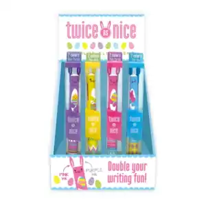 Easter-themed pens with dual ink colors.