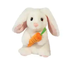 Plush bunny holding a carrot toy