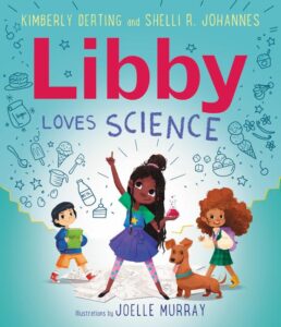 Libby Loves Science book cover illustration.