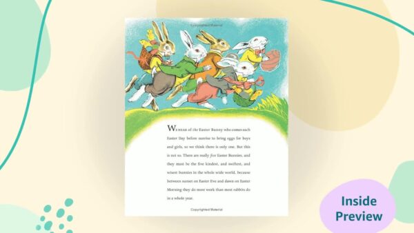 Illustration of five colorful Easter bunnies
