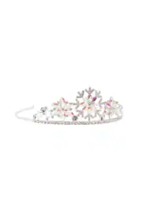 Silver tiara with colorful gemstone flowers