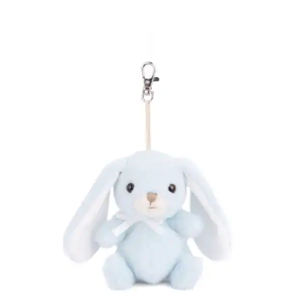 Blue plush bunny keychain